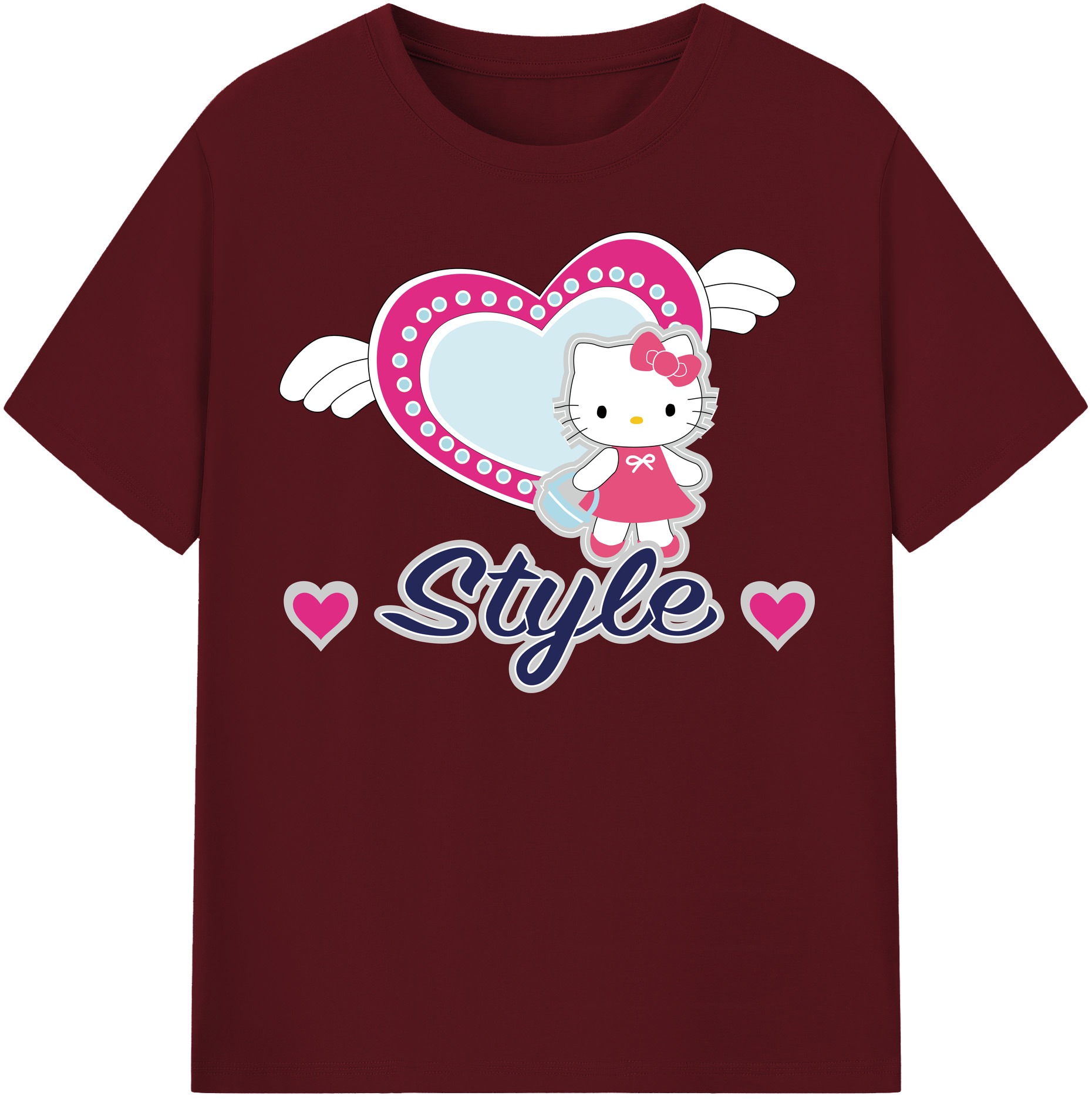 （画像用） Hello Kitty ハローキティ 綿100％半袖Tシャツ（フロントプリント）